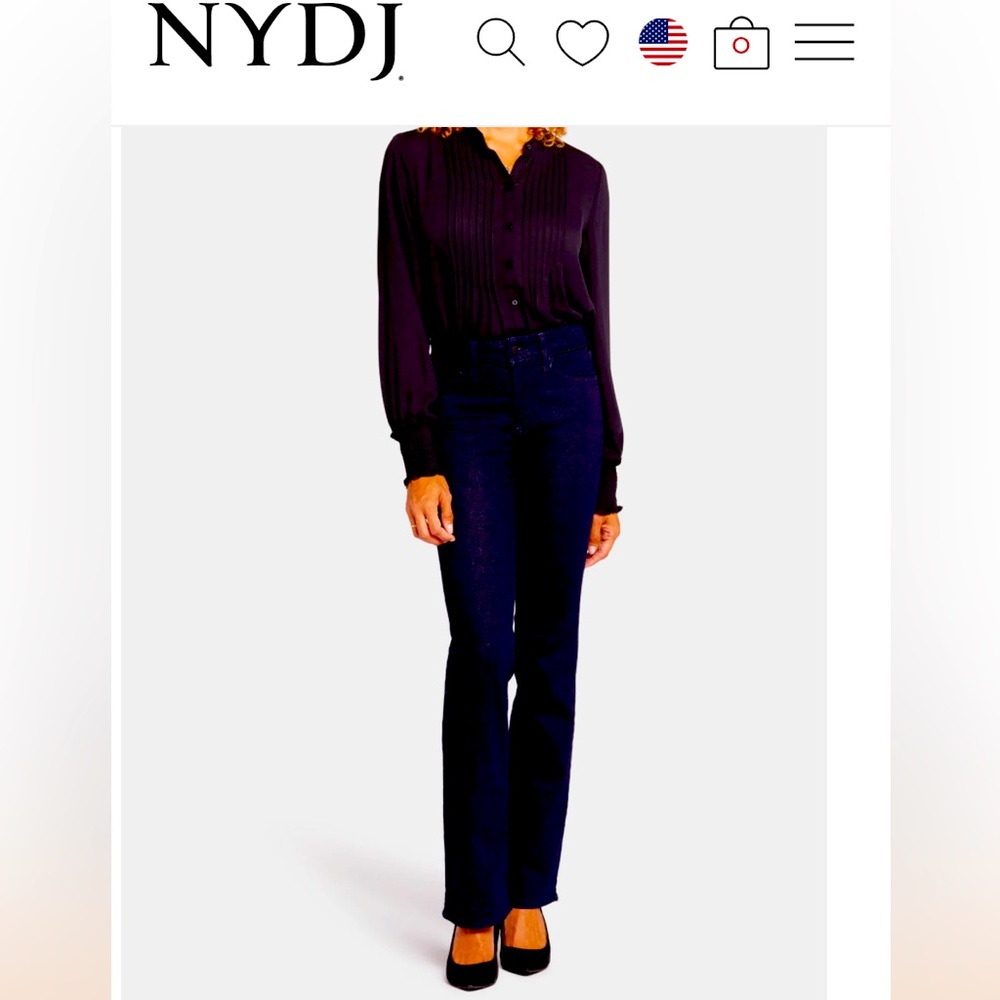 NYDJ Barbara bootcut black denim jeans size 6